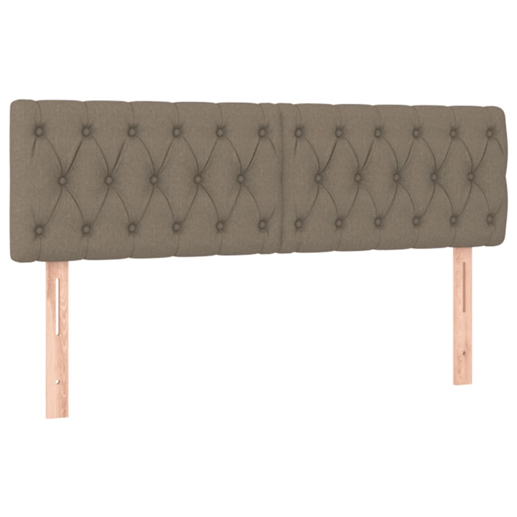 Pat cu arcuri, saltea și LED, gri taupe, 140x190 cm, textil GartenMobel Dekor