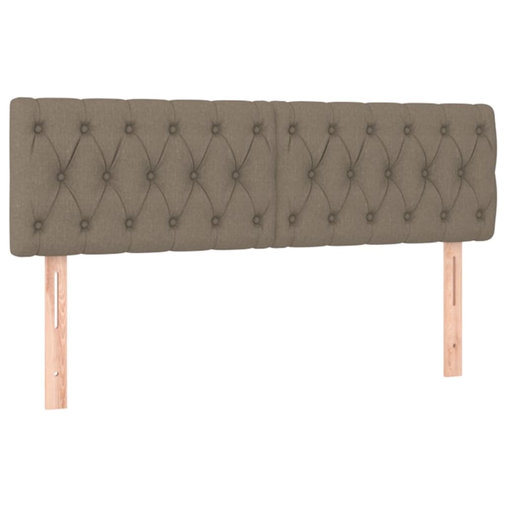 Pat cu arcuri, saltea și LED, gri taupe, 140x190 cm, textil GartenMobel Dekor