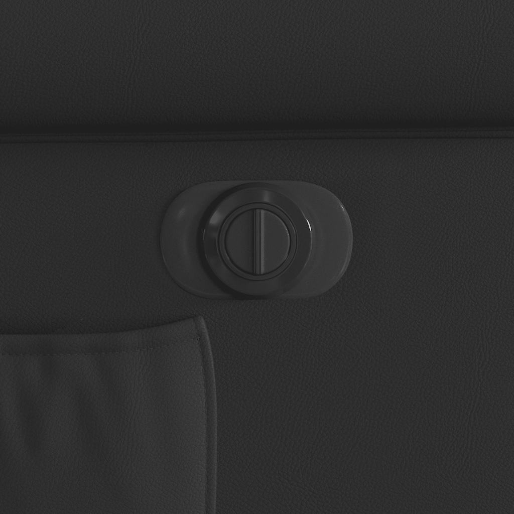 Fotoliu rabatabil electric, negru, piele ecologică lucioasă GartenMobel Dekor