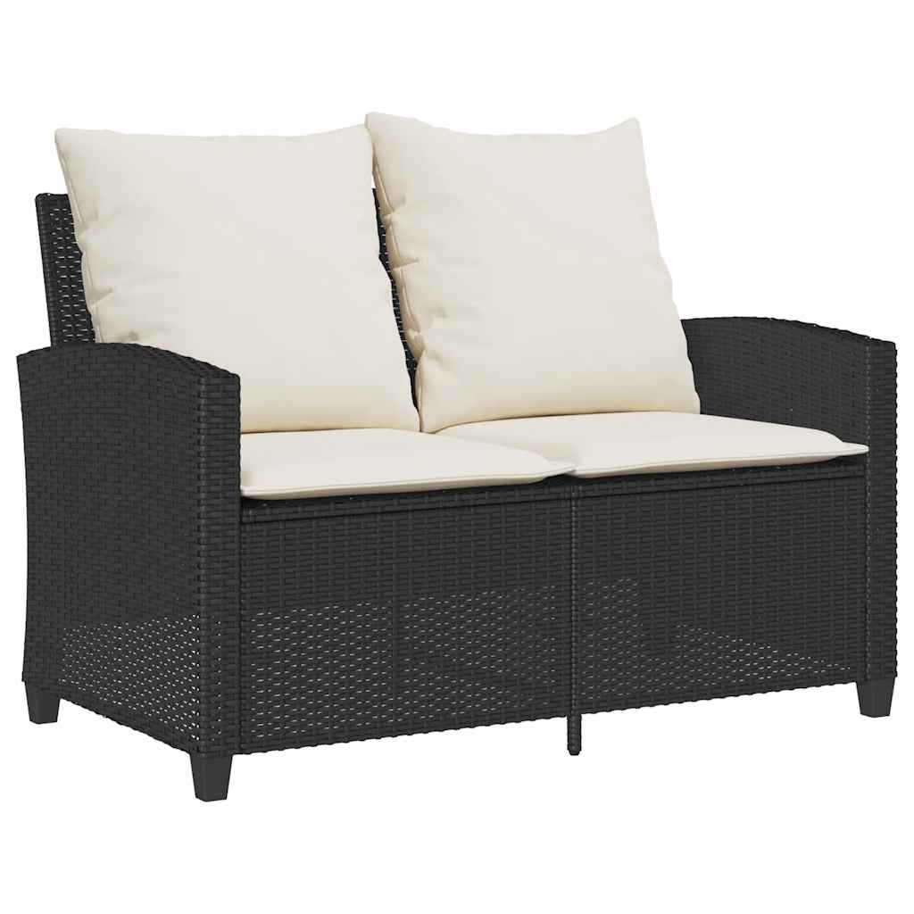 Set mobilier de grădină cu perne, 6 piese, negru, poliratan GartenMobel Dekor