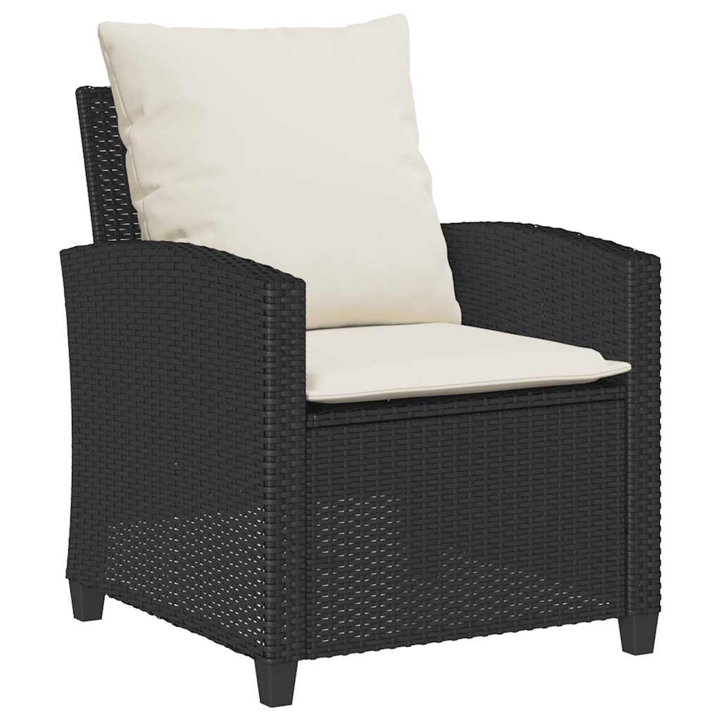 Set mobilier de grădină cu perne, 6 piese, negru, poliratan GartenMobel Dekor
