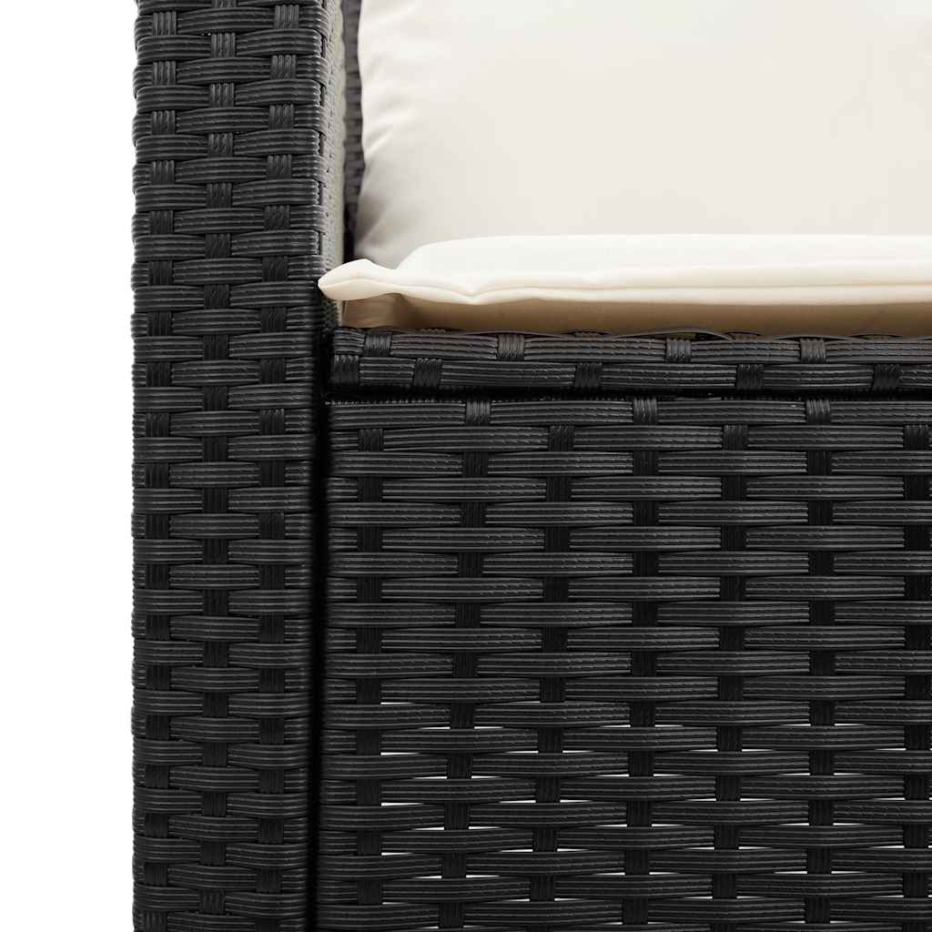 Set mobilier de grădină cu perne, 6 piese, negru, poliratan GartenMobel Dekor