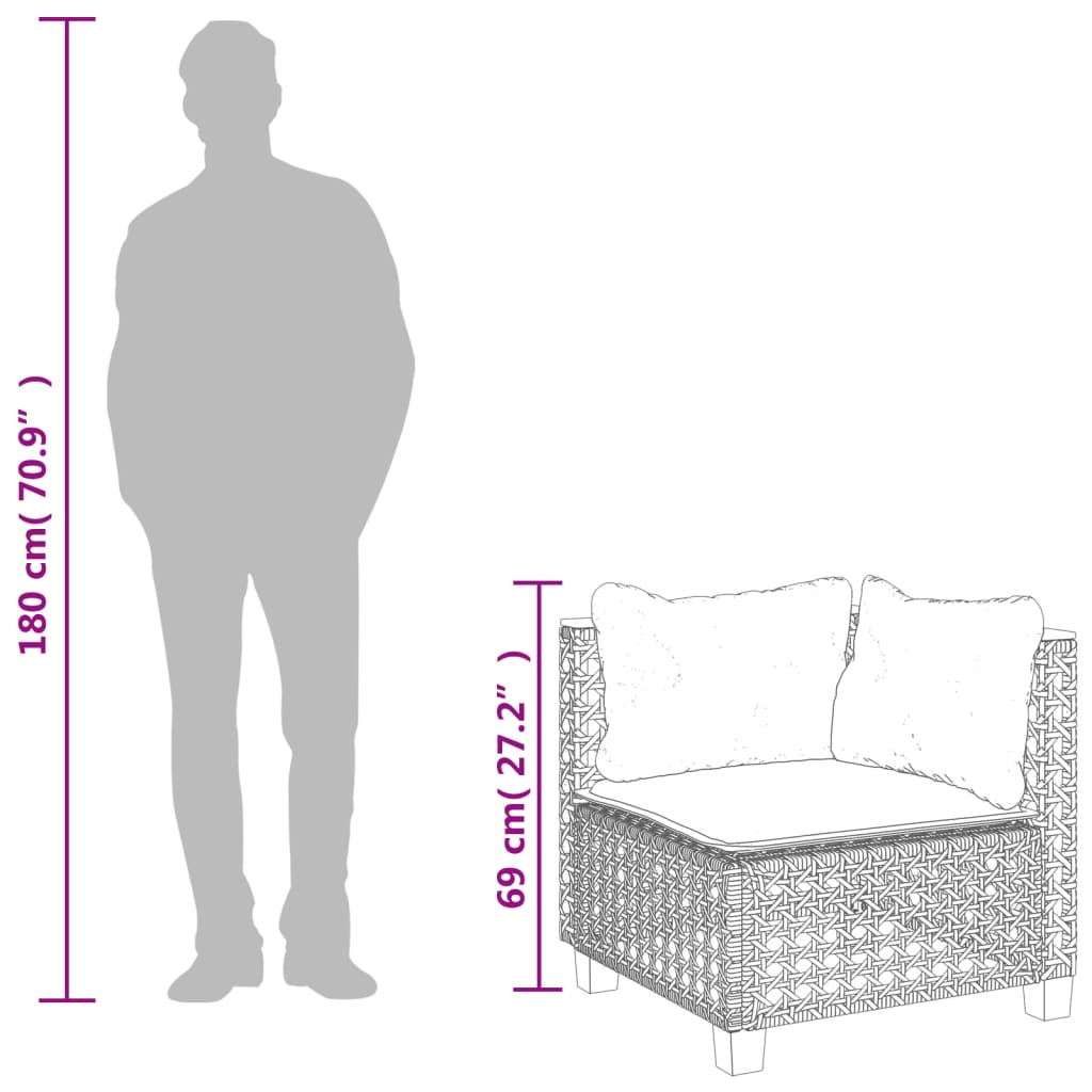 Canapea de colț de grădină cu perne, bej, poliratan GartenMobel Dekor