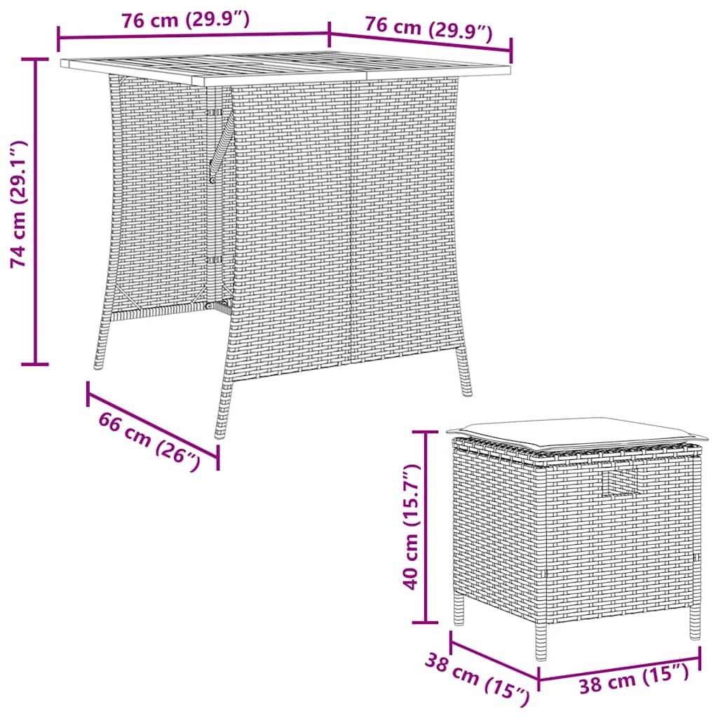 Set mobilier de grădină cu perne, 5 piese, gri, poliratan GartenMobel Dekor