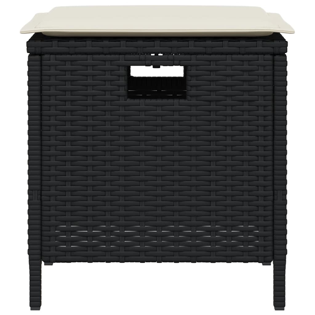 Set mobilier de grădină cu perne, 5 piese, negru, poliratan GartenMobel Dekor