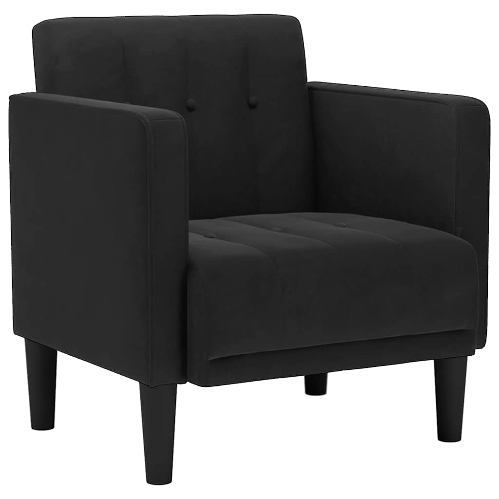 Canapea Scaun cu cotiere, negru, 53 cm, catifea GartenMobel Dekor