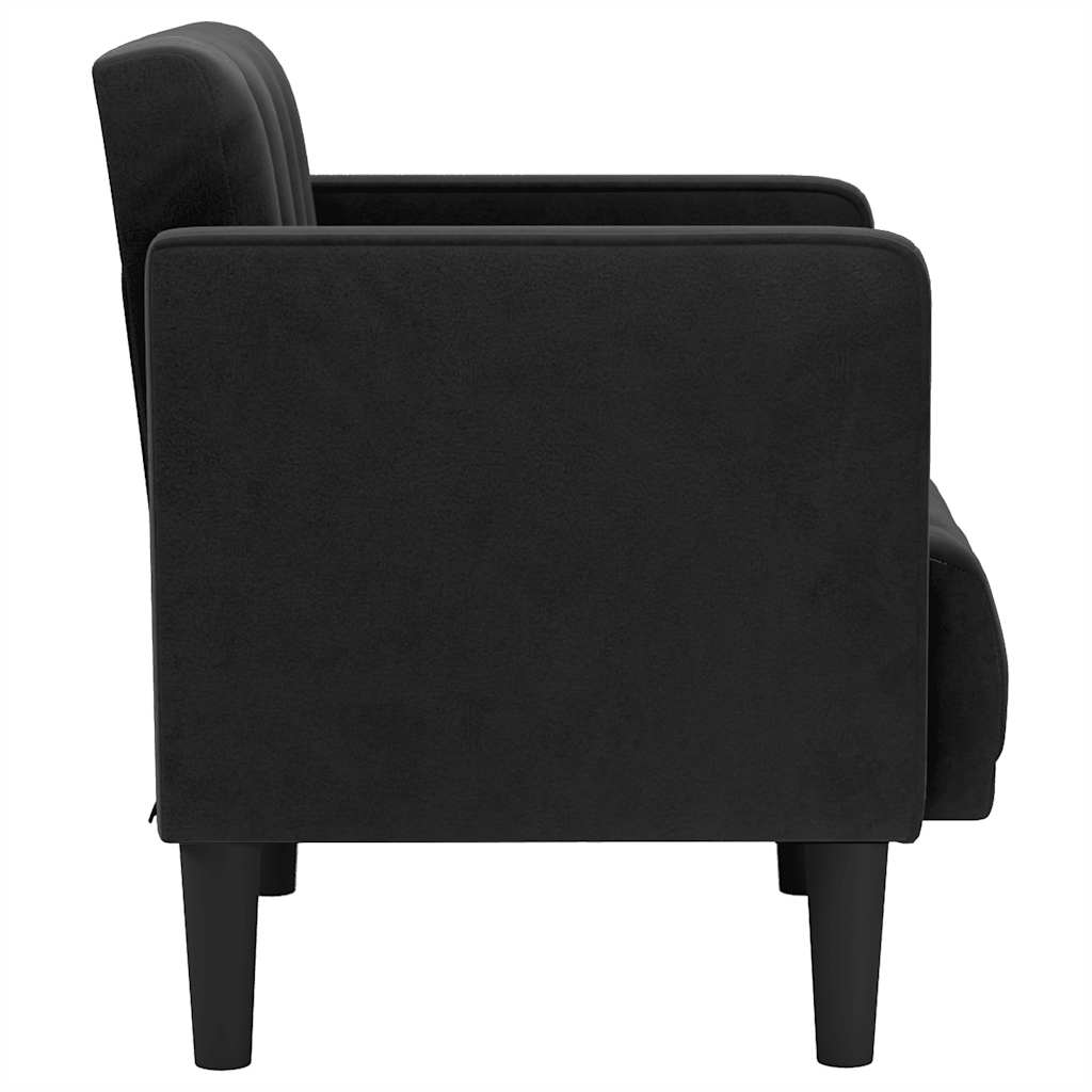 Canapea Scaun cu cotiere, negru, 53 cm, catifea GartenMobel Dekor