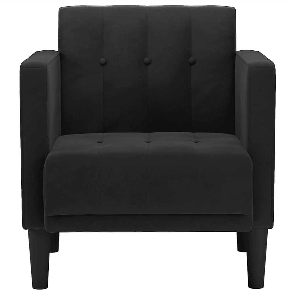Canapea Scaun cu cotiere, negru, 53 cm, catifea GartenMobel Dekor