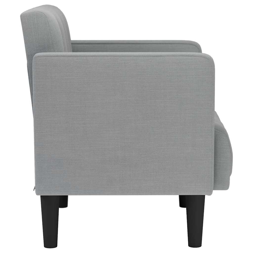 Canapea scaun cu cotiere, gri deschis, 53 cm, textil GartenMobel Dekor