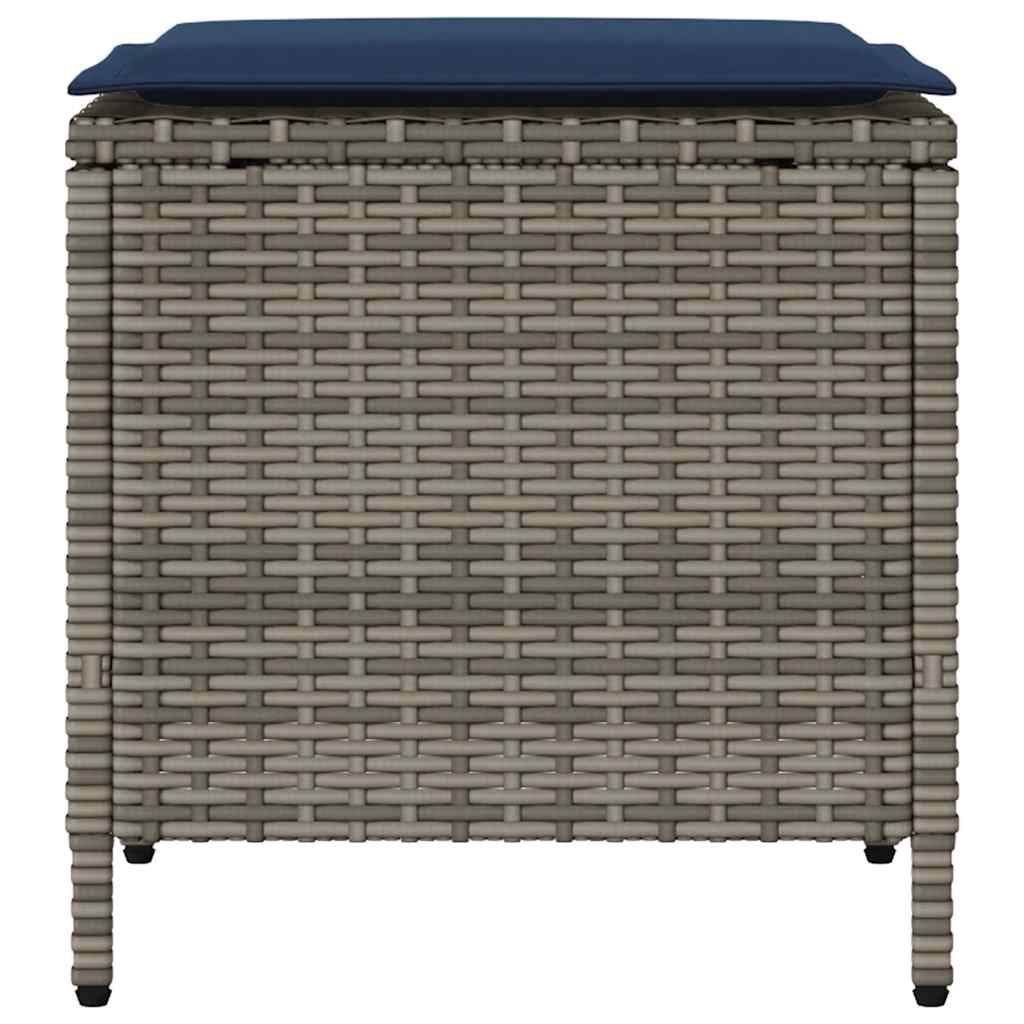 Set canapea de grădină cu perne, 4 piese, gri, poliratan GartenMobel Dekor