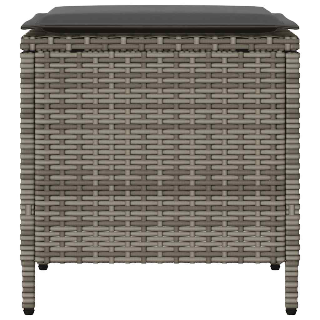 Set canapea de grădină cu perne, 4 piese, gri, poliratan GartenMobel Dekor