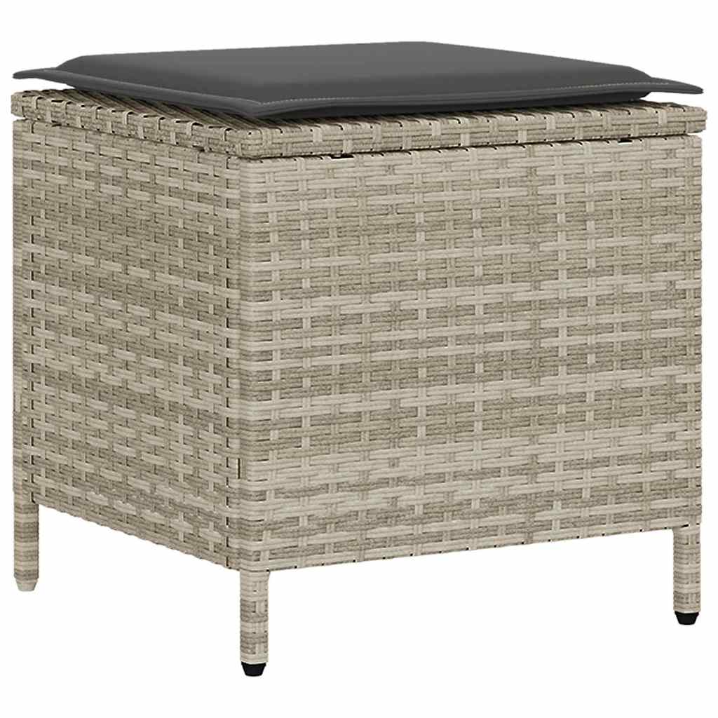 Set canapea de grădină cu perne, 4 piese, gri deschis poliratan GartenMobel Dekor