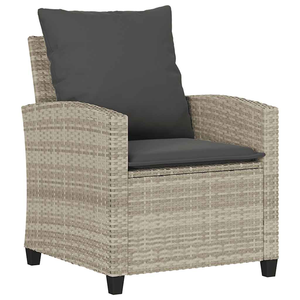 Set canapea de grădină cu perne, 4 piese, gri deschis poliratan GartenMobel Dekor