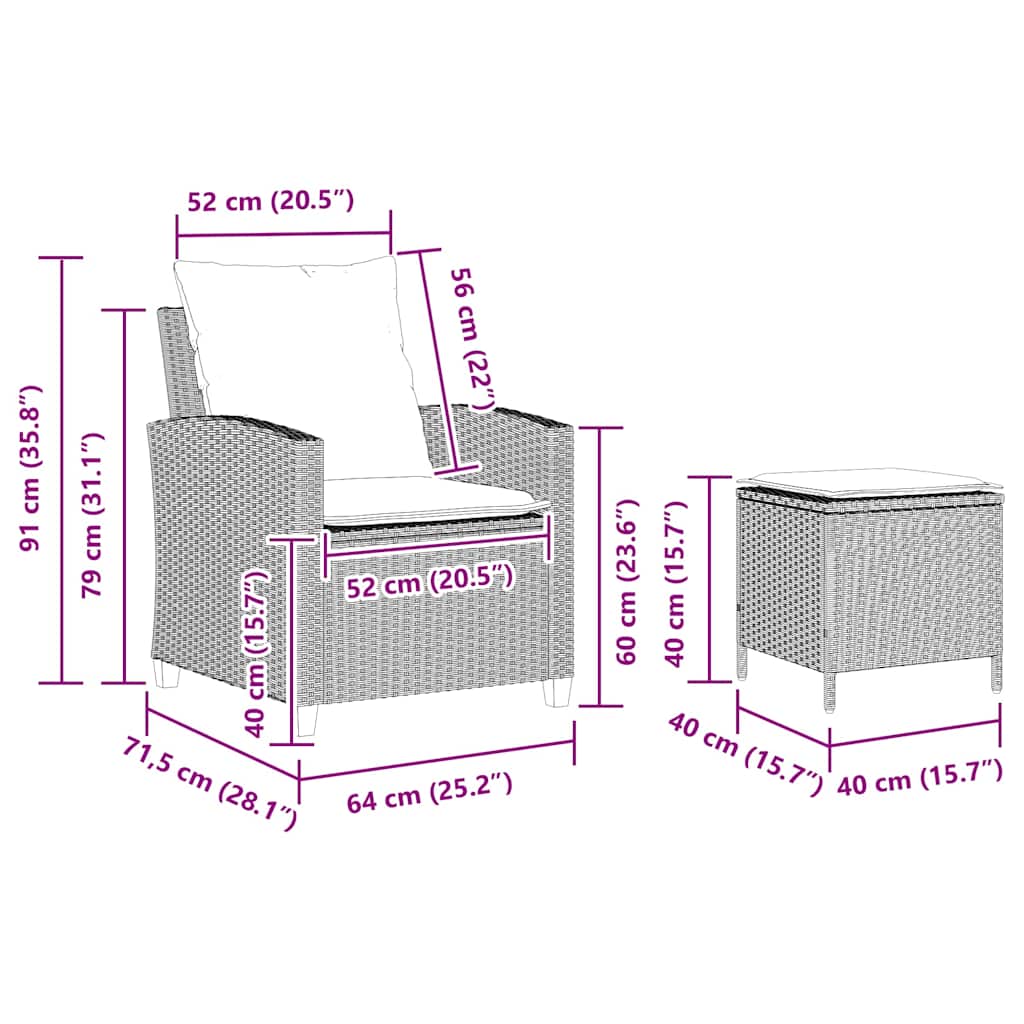 Set canapea de grădină cu perne, 4 piese, gri deschis poliratan GartenMobel Dekor