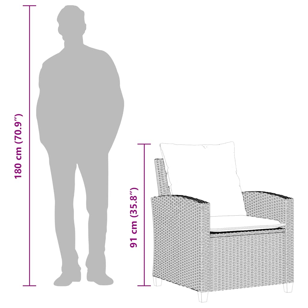 Set canapea de grădină cu perne, 4 piese, gri deschis poliratan GartenMobel Dekor