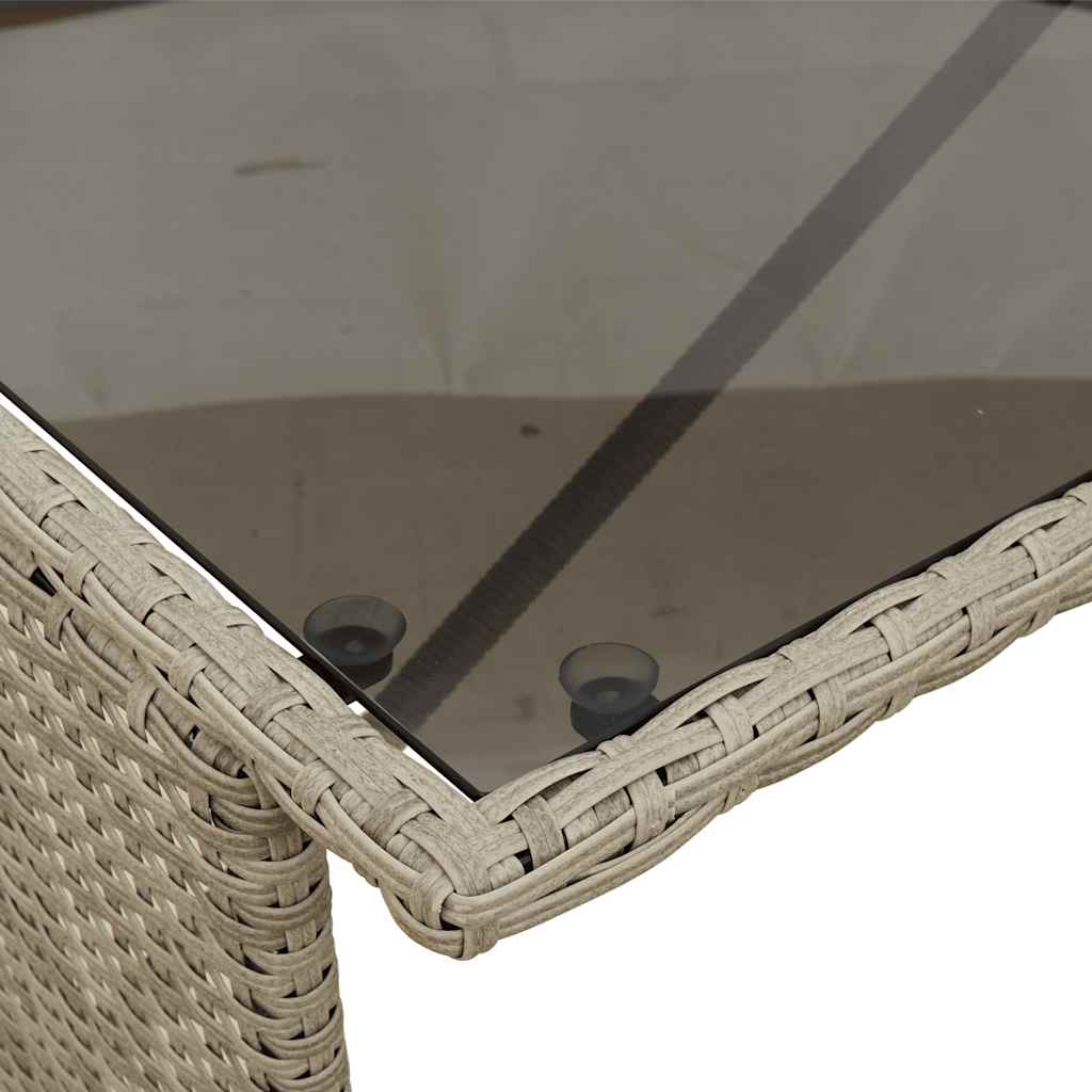 Set mobilier de grădină cu perne, 3 piese,gri deschis,poliratan GartenMobel Dekor