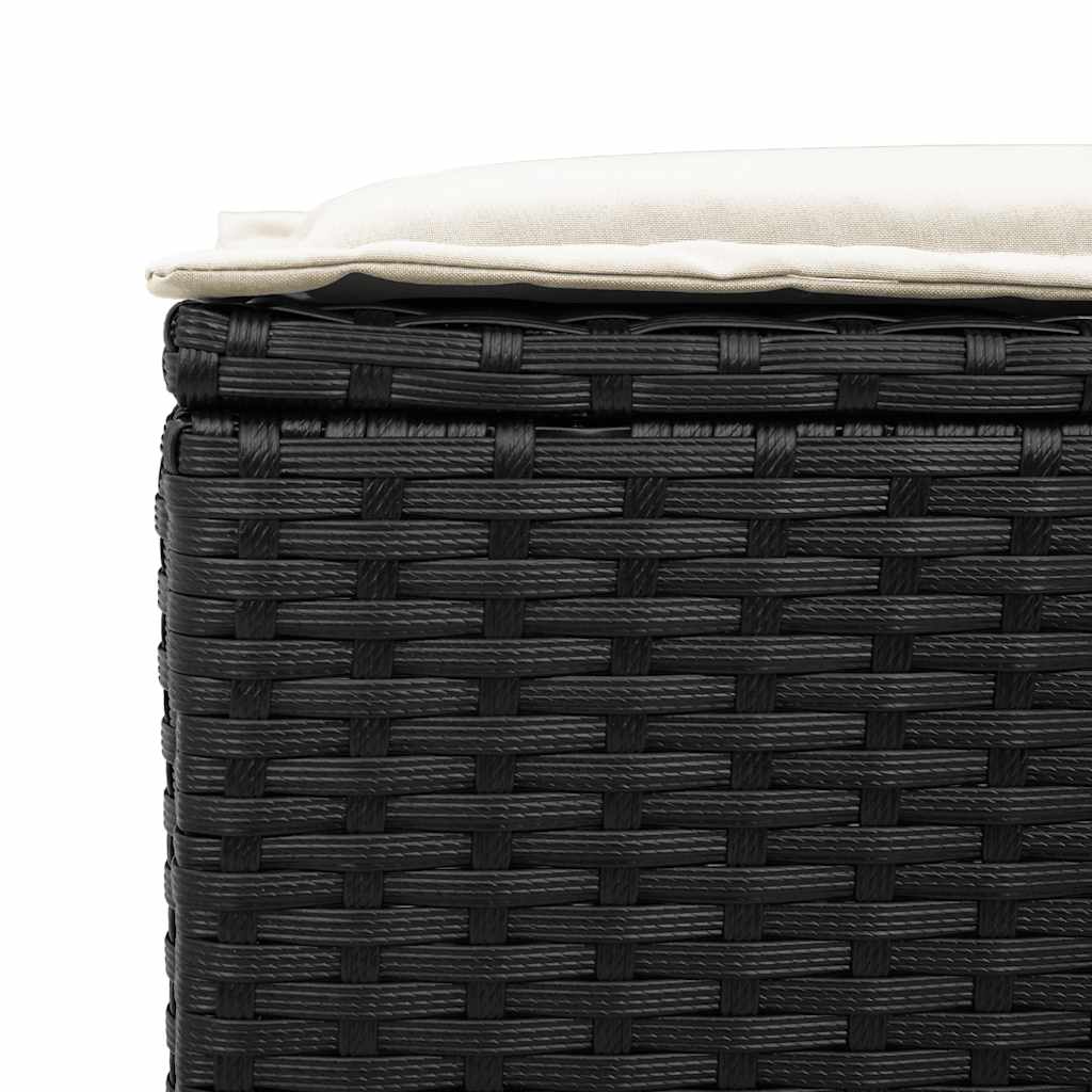 Set mobilier de grădină cu perne, 4 piese, negru, poliratan GartenMobel Dekor