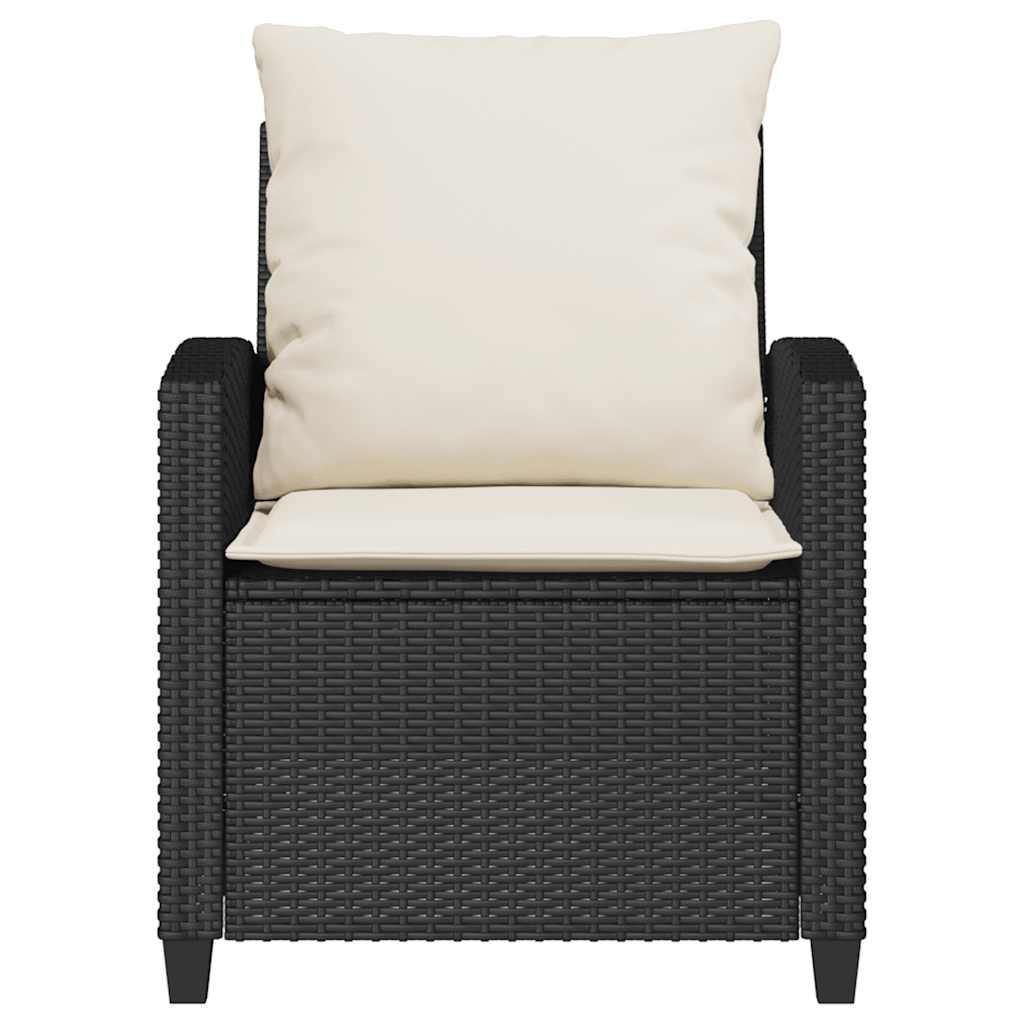Set mobilier de grădină cu perne, 4 piese, negru, poliratan GartenMobel Dekor
