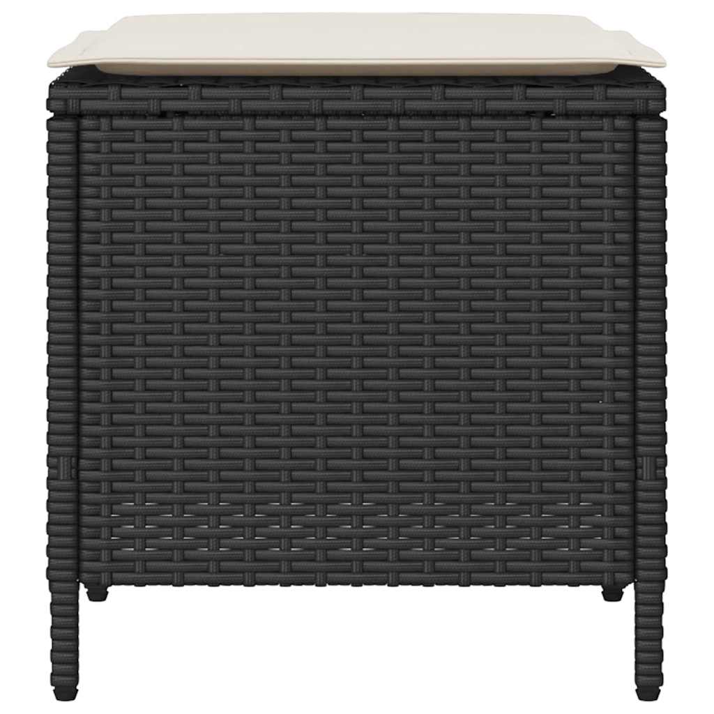 Set mobilier de grădină cu perne, 4 piese, negru, poliratan GartenMobel Dekor