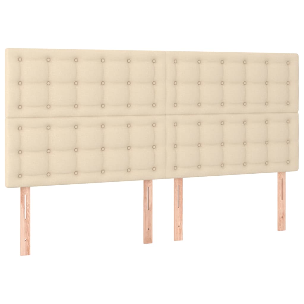 Pat box spring cu saltea, crem, 160x200 cm, material textil GartenMobel Dekor