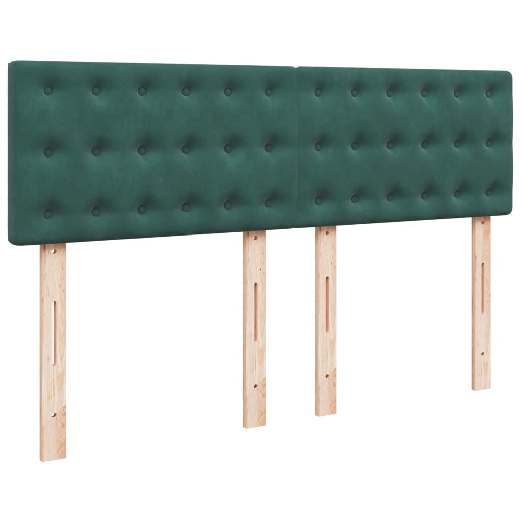 Pat box spring cu saltea, verde închis, 160x200 cm, catifea GartenMobel Dekor