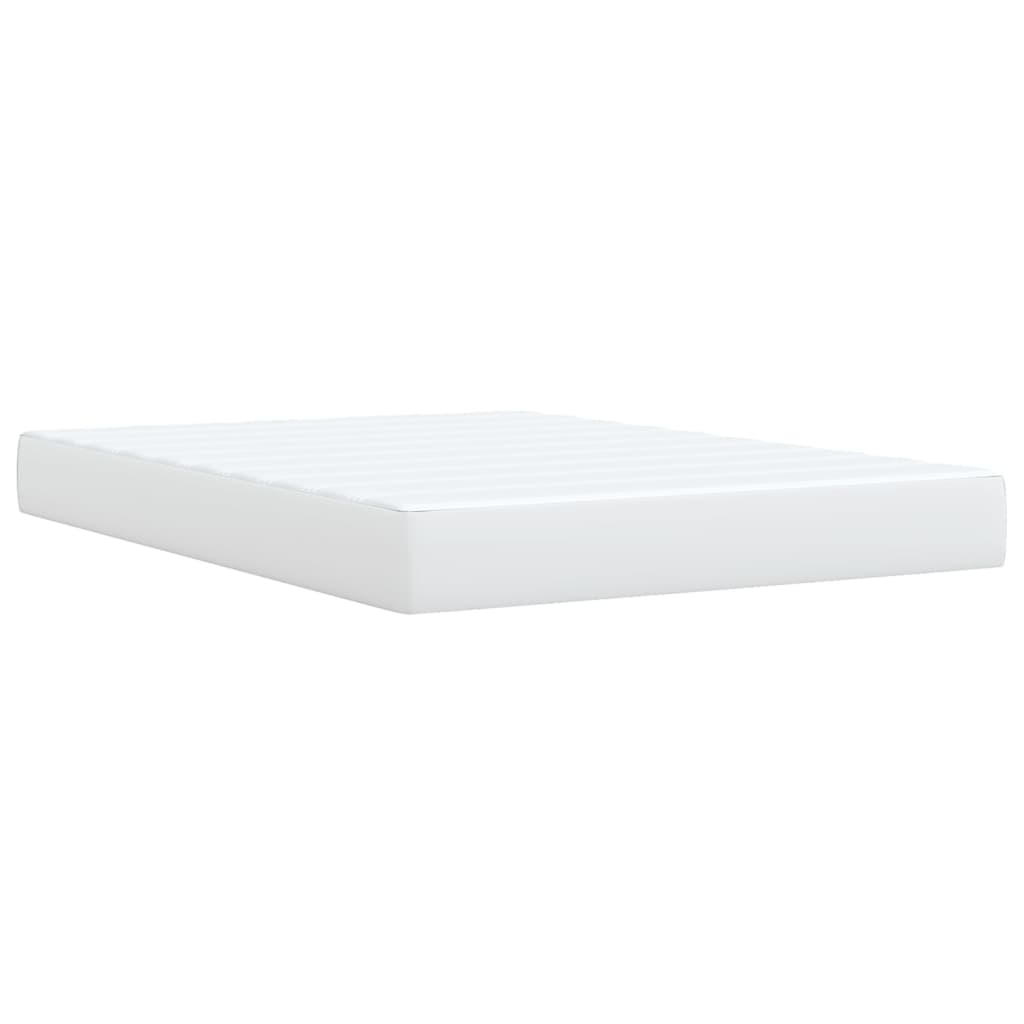 Pat box spring cu saltea, alb, 160x200 cm, piele ecologică GartenMobel Dekor