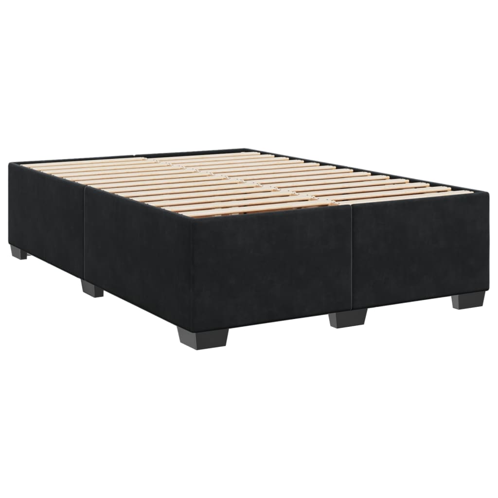 Pat box spring cu saltea, negru, 160x200 cm, catifea GartenMobel Dekor