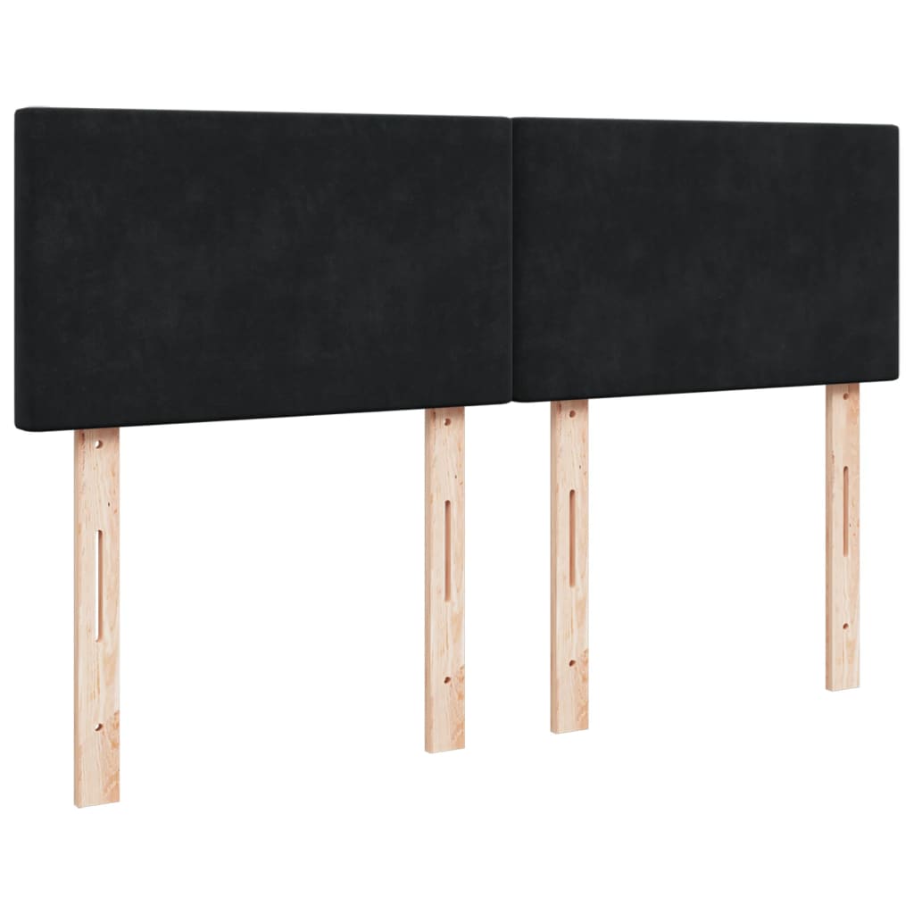 Pat box spring cu saltea, negru, 160x200 cm, catifea GartenMobel Dekor