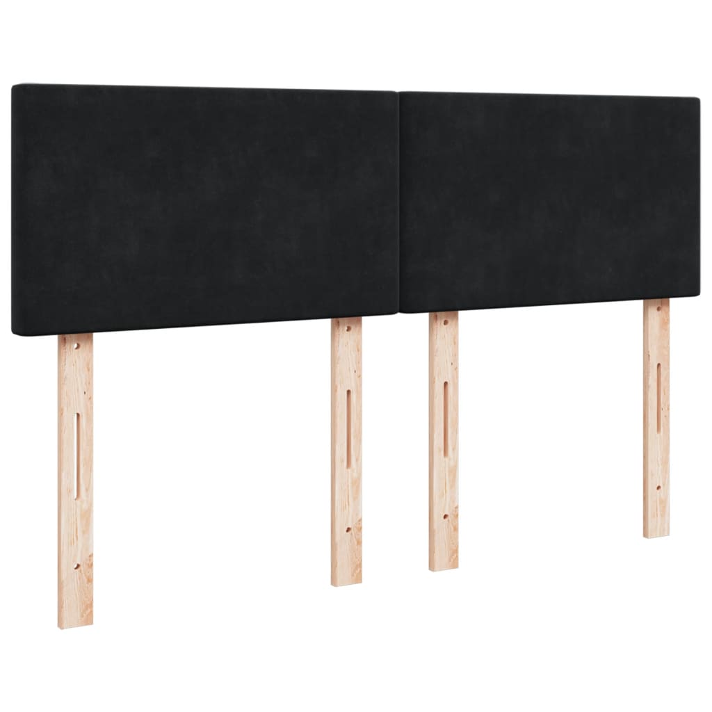 Pat box spring cu saltea, negru, 160x200 cm, catifea GartenMobel Dekor