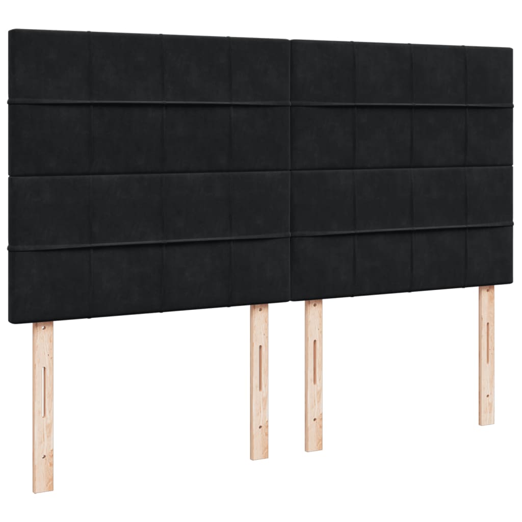 Pat box spring cu saltea, negru, 180x200 cm, catifea GartenMobel Dekor