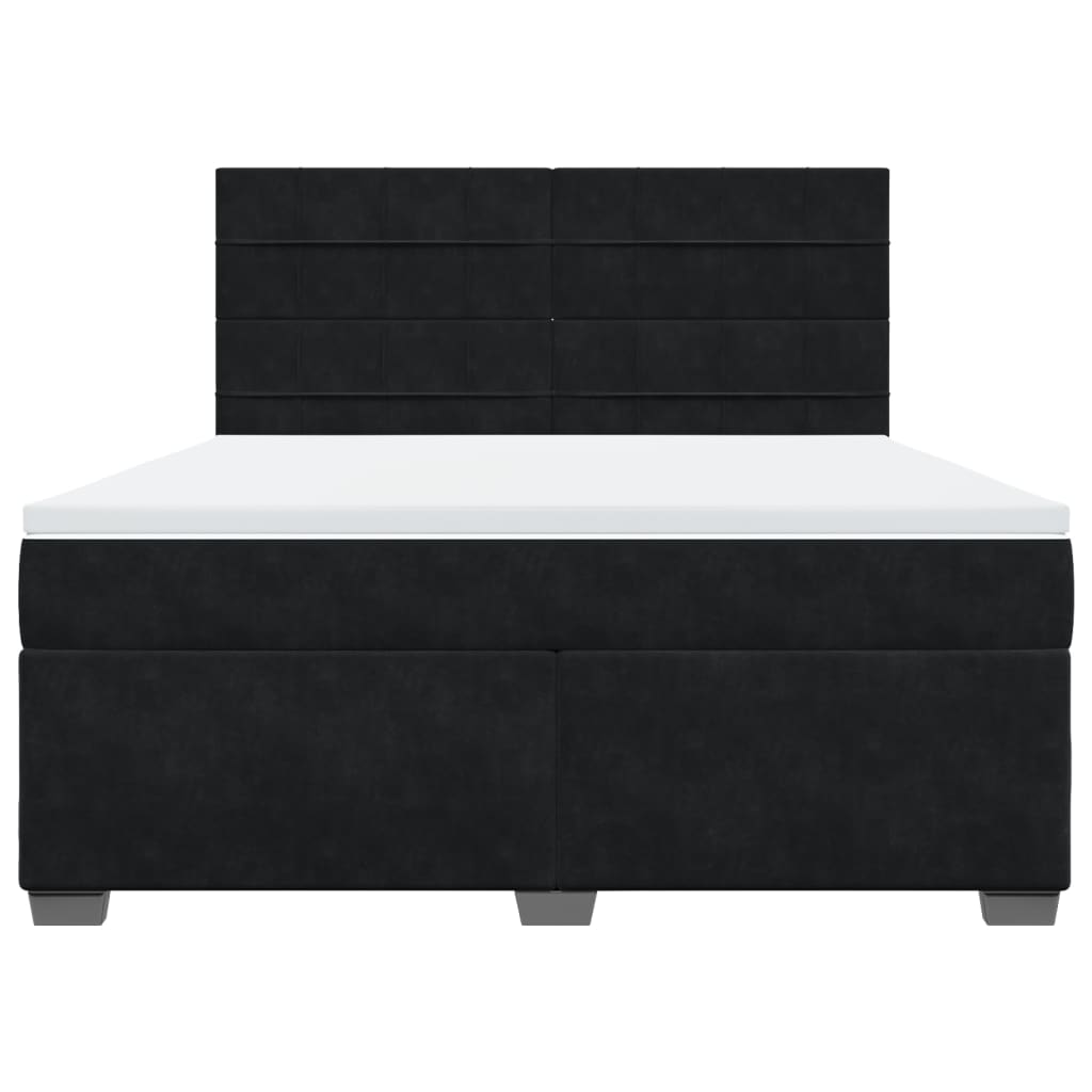 Pat box spring cu saltea, negru, 180x200 cm, catifea GartenMobel Dekor