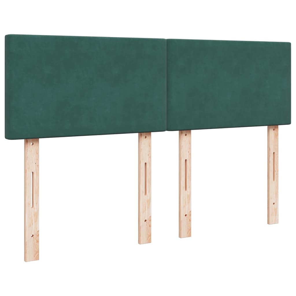 Pat box spring cu saltea, verde închis, 140x190 cm, catifea GartenMobel Dekor