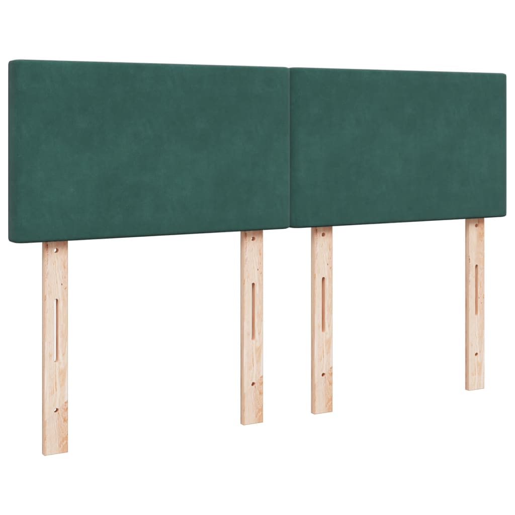 Pat box spring cu saltea, verde închis, 140x190 cm, catifea GartenMobel Dekor