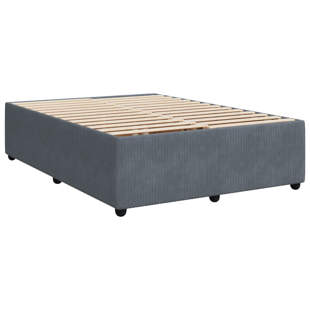 Pat box spring cu saltea, gri închis, 160x200 cm, catifea GartenMobel Dekor