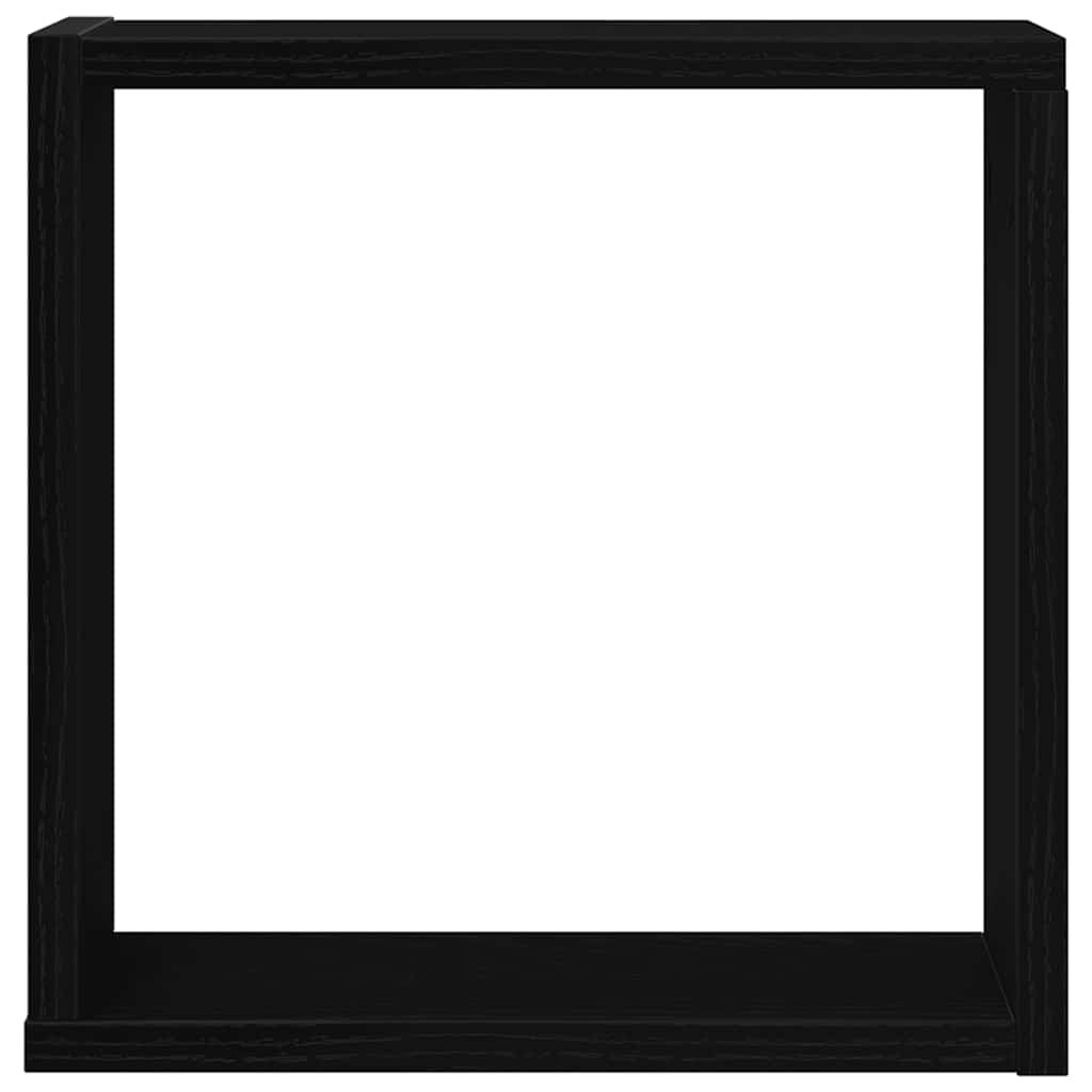Rafturi de perete cub 4 buc. stejar negru, 30x15x30 cm lemn GartenMobel Dekor