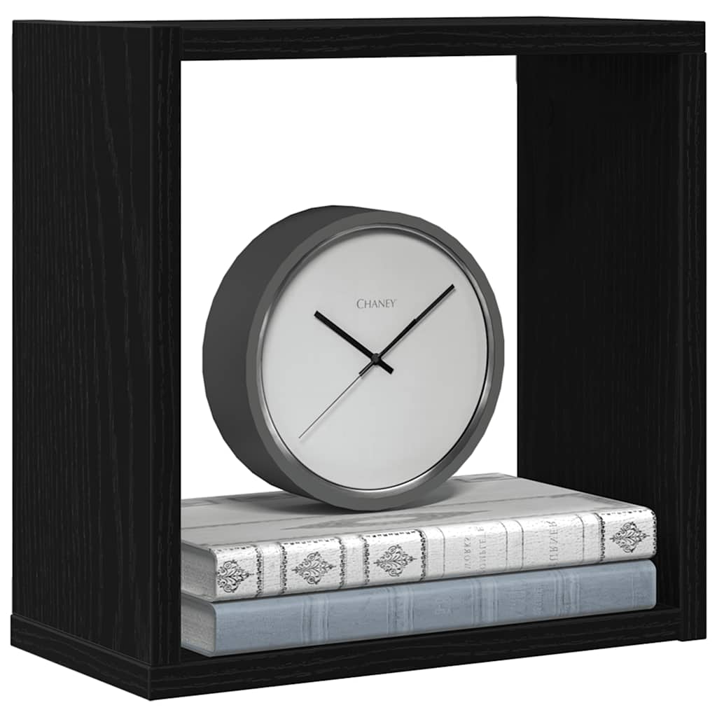 Rafturi de perete cub 6 buc. stejar negru, 30x15x30 cm lemn GartenMobel Dekor