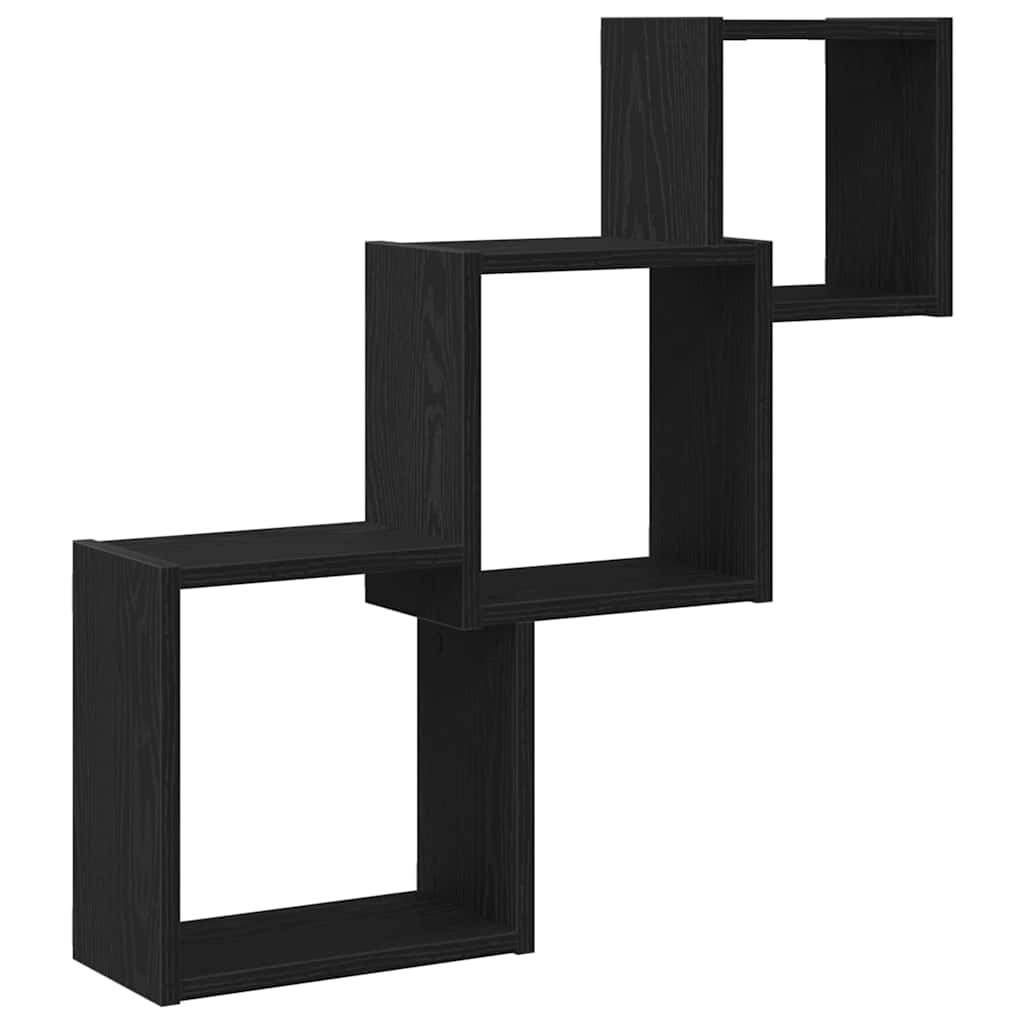 Rafturi cub perete, stejar negru, 68x15x68 cm, lemn prelucrat GartenMobel Dekor