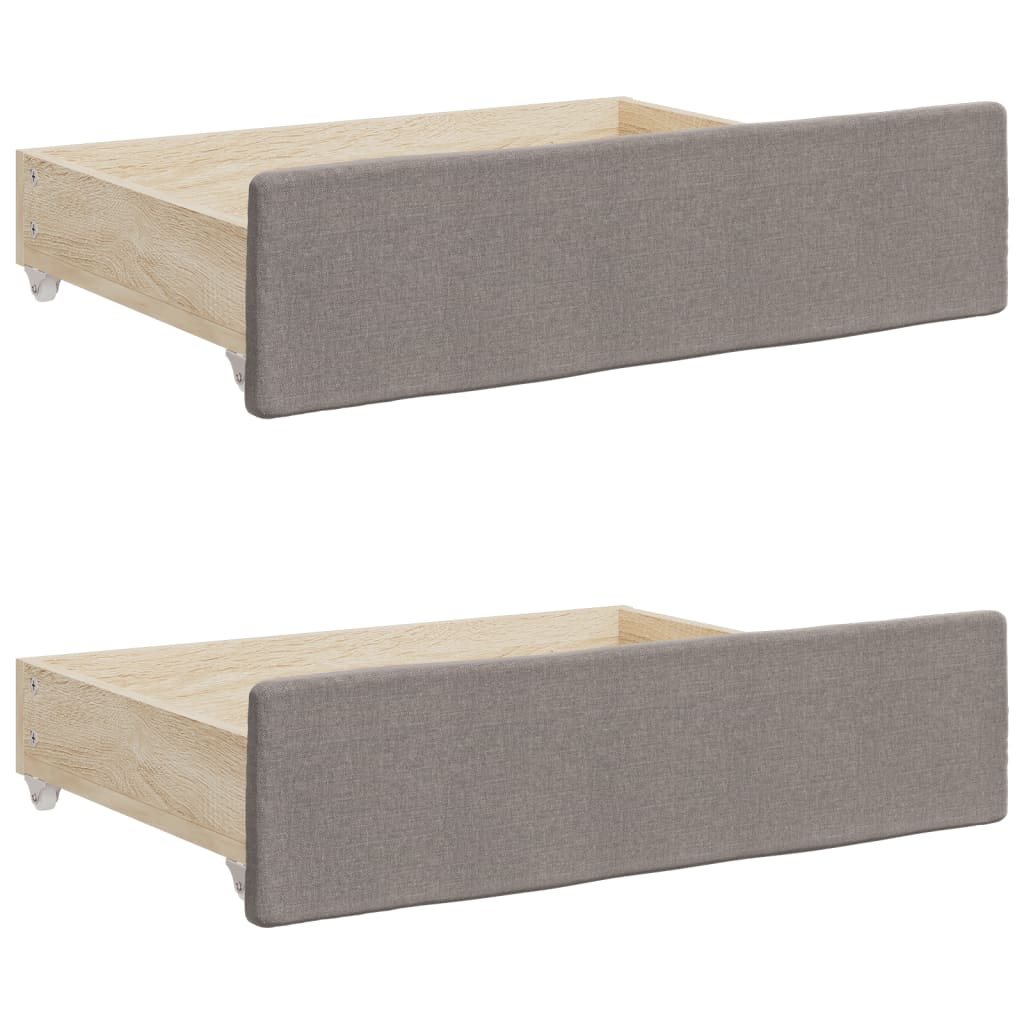 Pat de zi cu extensie și sertare, gri taupe, 90x200 cm, textil GartenMobel Dekor