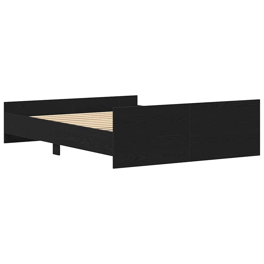 Cadru pat fără saltea, stejar negru, 150x200 cm, lemn prelucrat GartenMobel Dekor