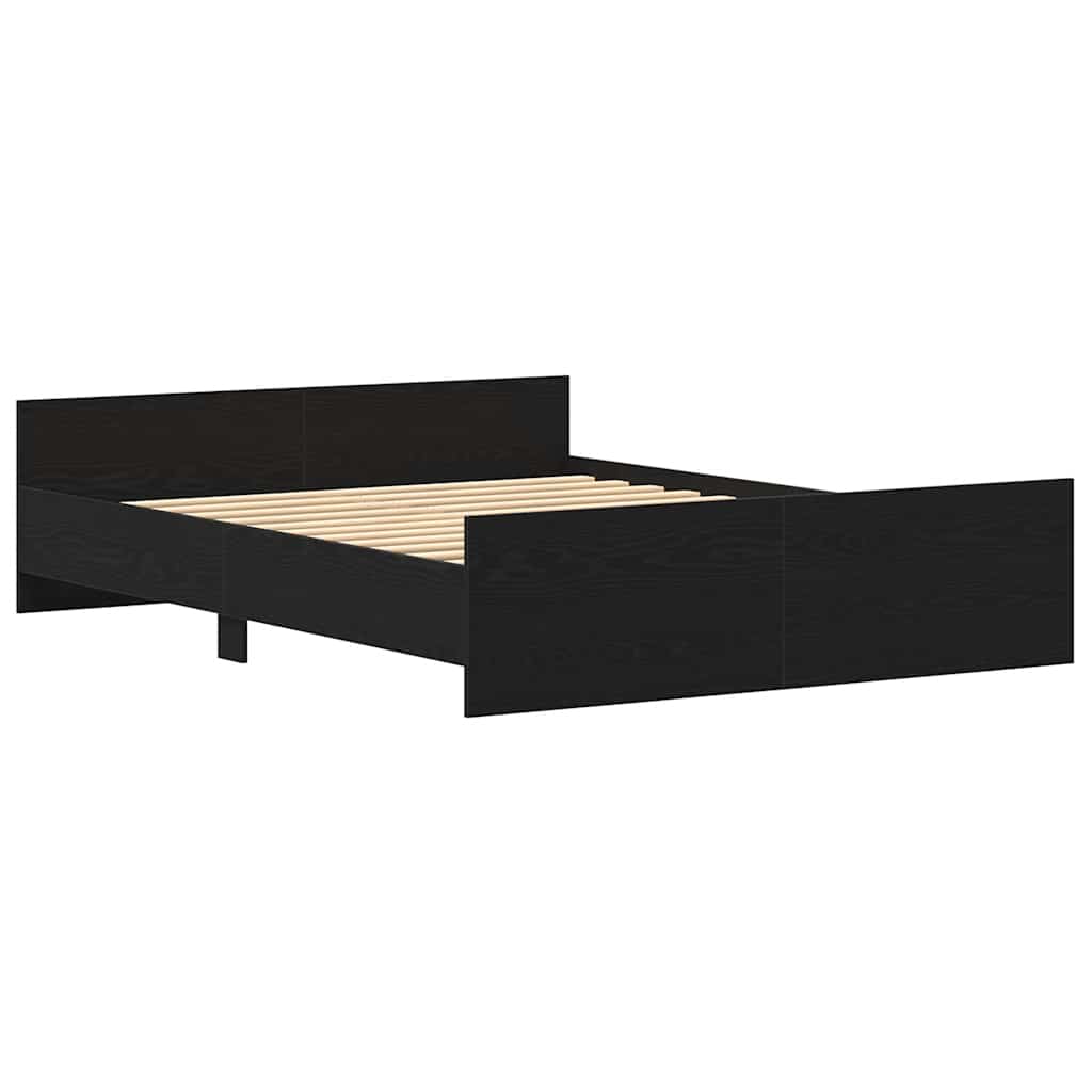 Cadru pat fără saltea, stejar negru, 150x200 cm, lemn prelucrat GartenMobel Dekor