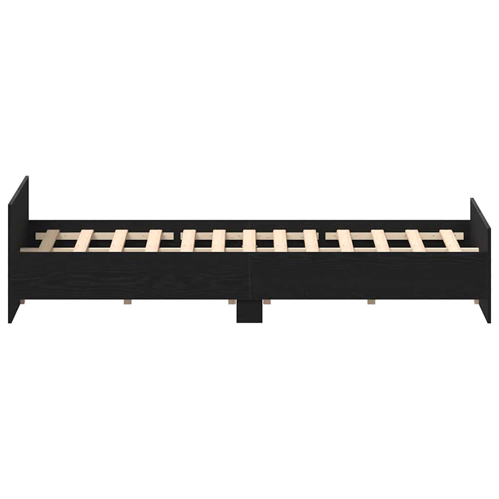 Cadru pat fără saltea, stejar negru, 150x200 cm, lemn prelucrat GartenMobel Dekor