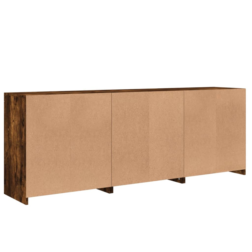 Dulap cu lumini LED, stejar fumuriu, 181,5x37x67 cm GartenMobel Dekor