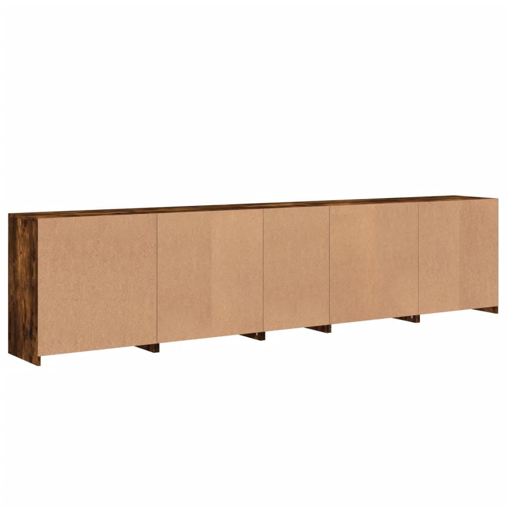 Dulap cu lumini LED, stejar fumuriu, 283x37x67 cm GartenMobel Dekor