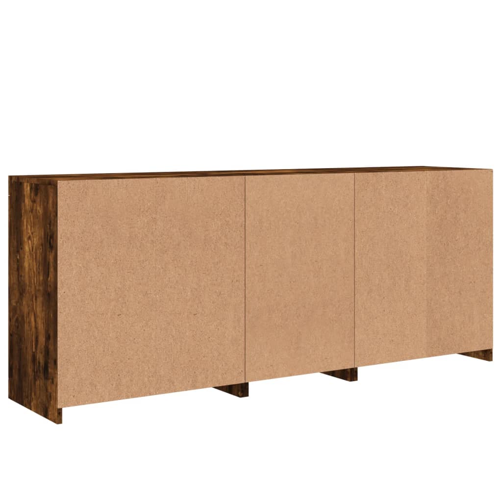 Servantă cu lumini LED, stejar fumuriu, 162x37x67 cm GartenMobel Dekor