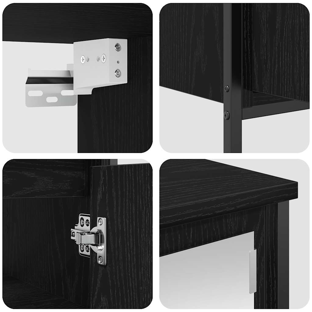 Set de mobilier de baie din 2 piese din lemn de stejar negru GartenMobel Dekor