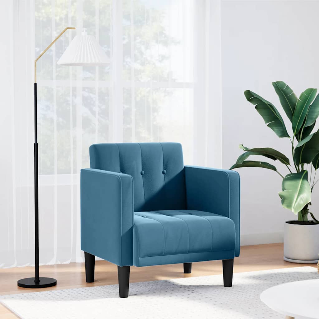 Canapea Scaun cu cotiere, albastru, 53 cm, catifea GartenMobel Dekor