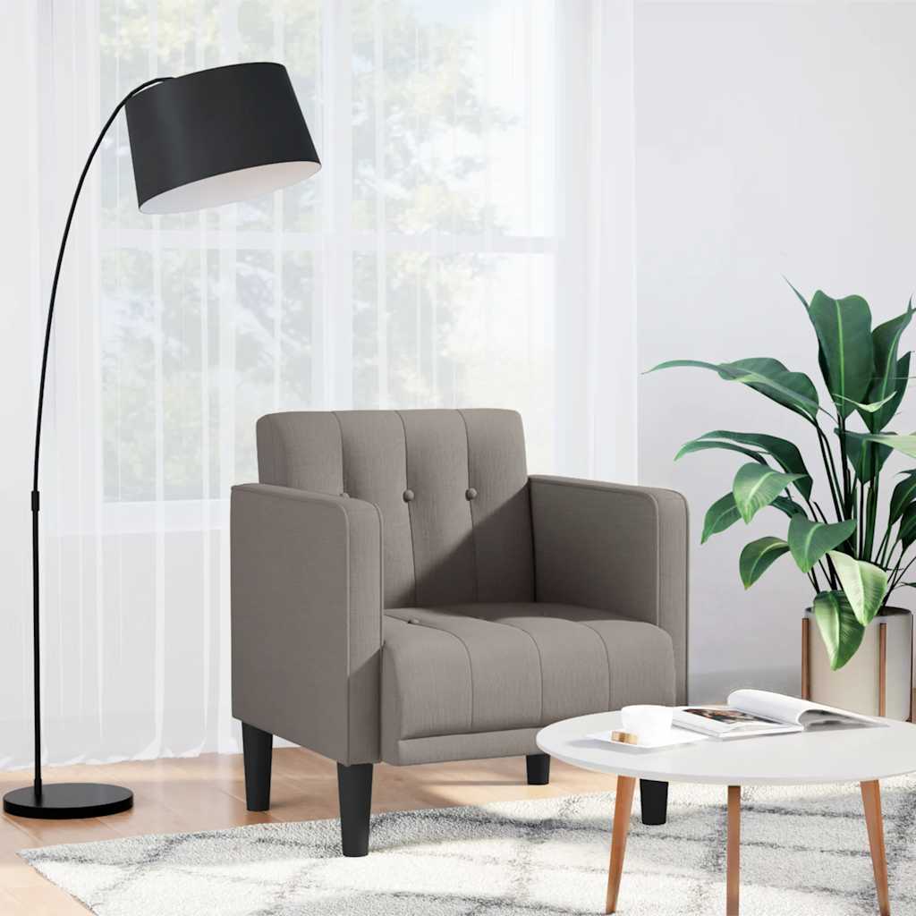 Canapea Scaun cu cotiere, gri taupe, 53 cm, textil GartenMobel Dekor