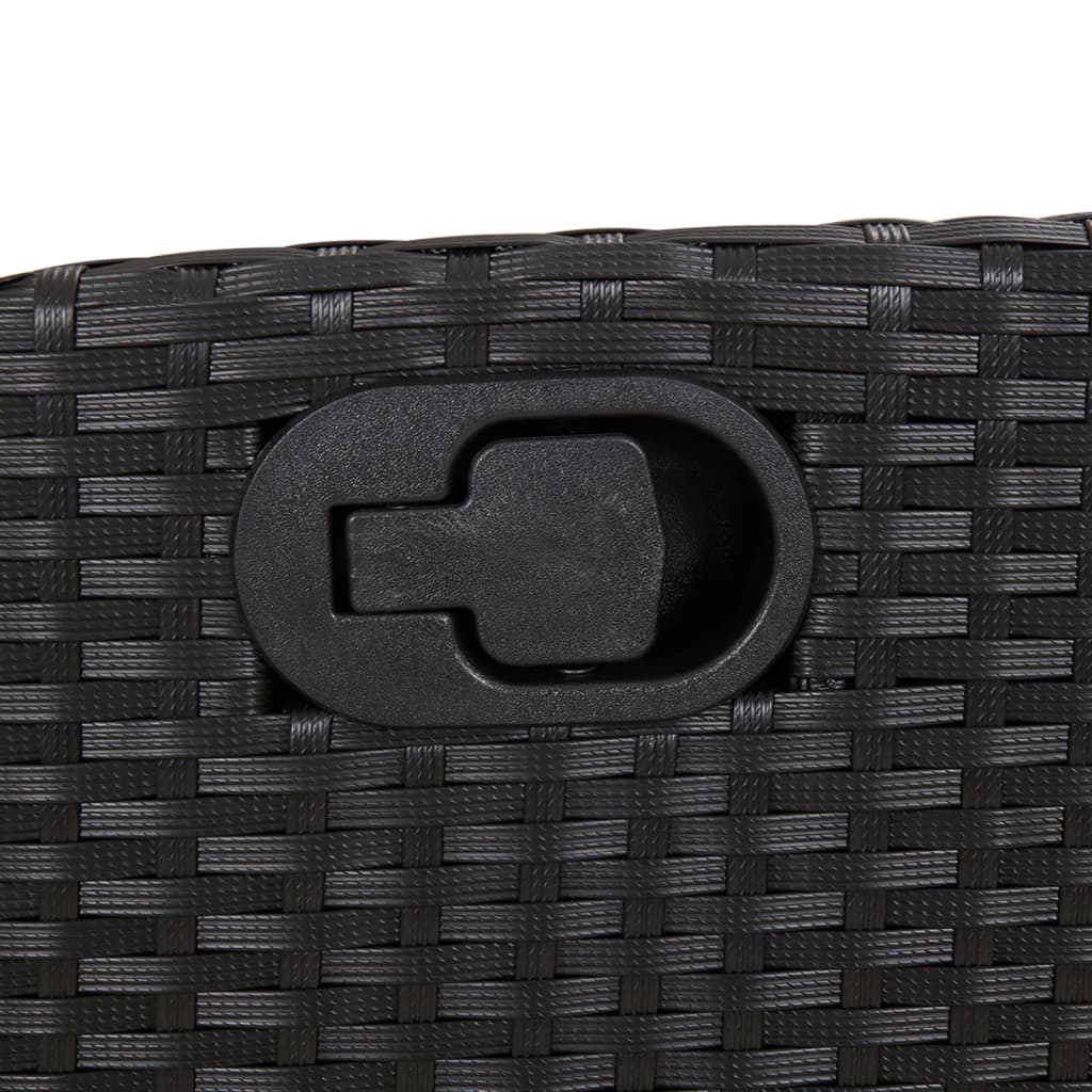 Set mobilier de grădină cu perne, 7 piese, negru, poliratan GartenMobel Dekor