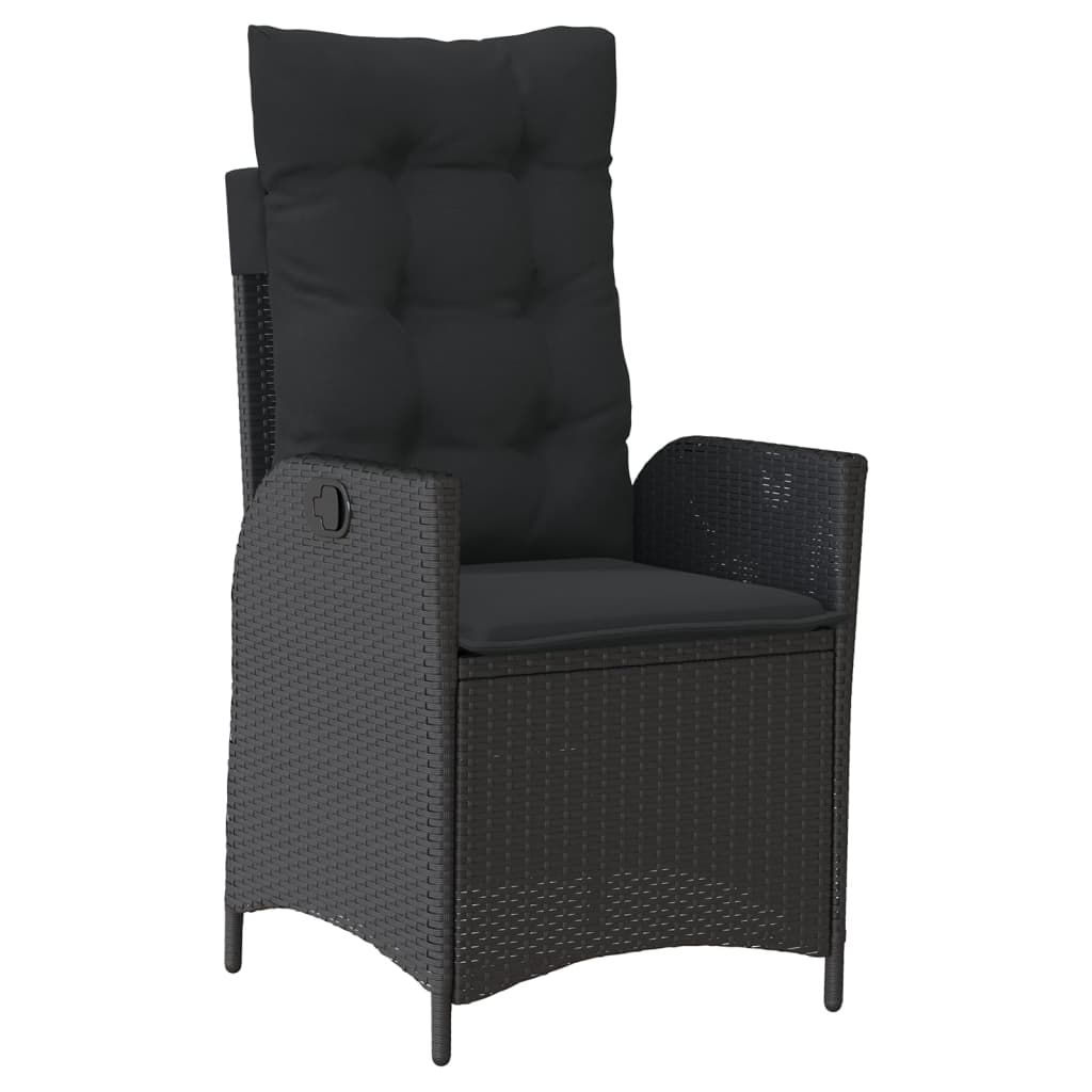 Set mobilier de grădină cu perne, 7 piese, negru, poliratan GartenMobel Dekor