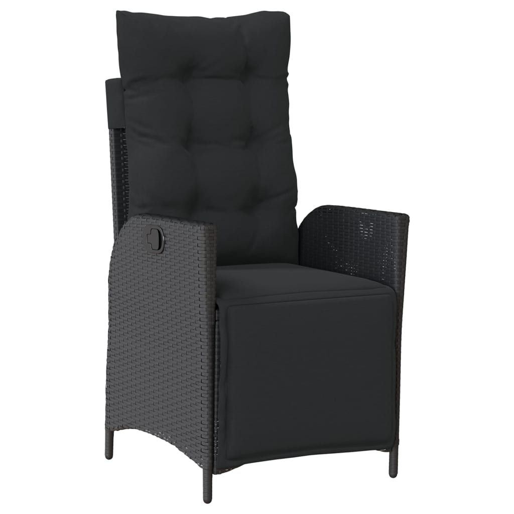 Set mobilier de grădină cu perne, 7 piese, negru, poliratan GartenMobel Dekor